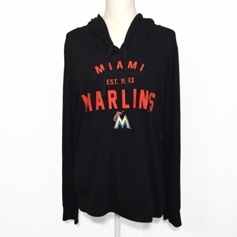 NWOT Black Miami Marlins Hoodie Sweatshirt Sweater